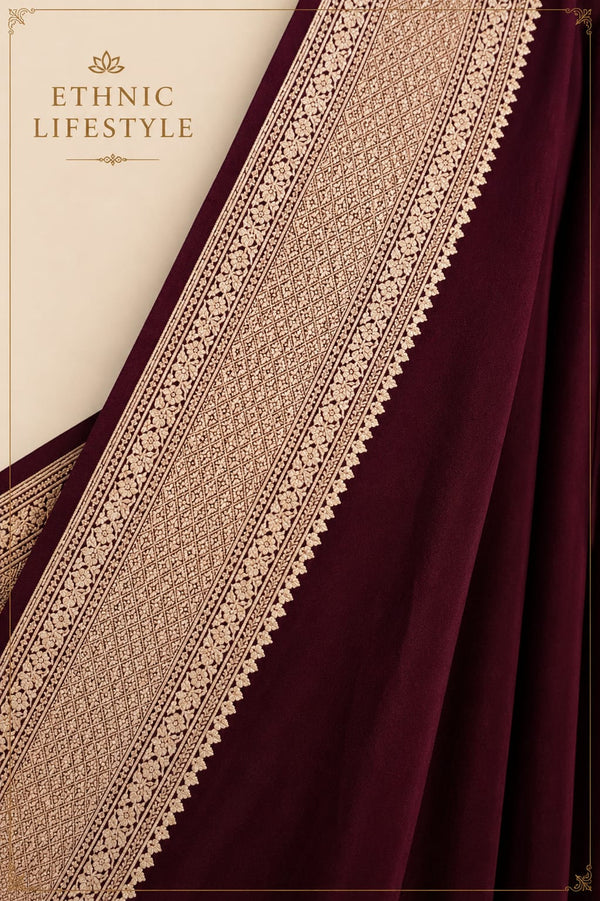 Regal Elegance - Pure Georgette Water Zari Banarasi Saree