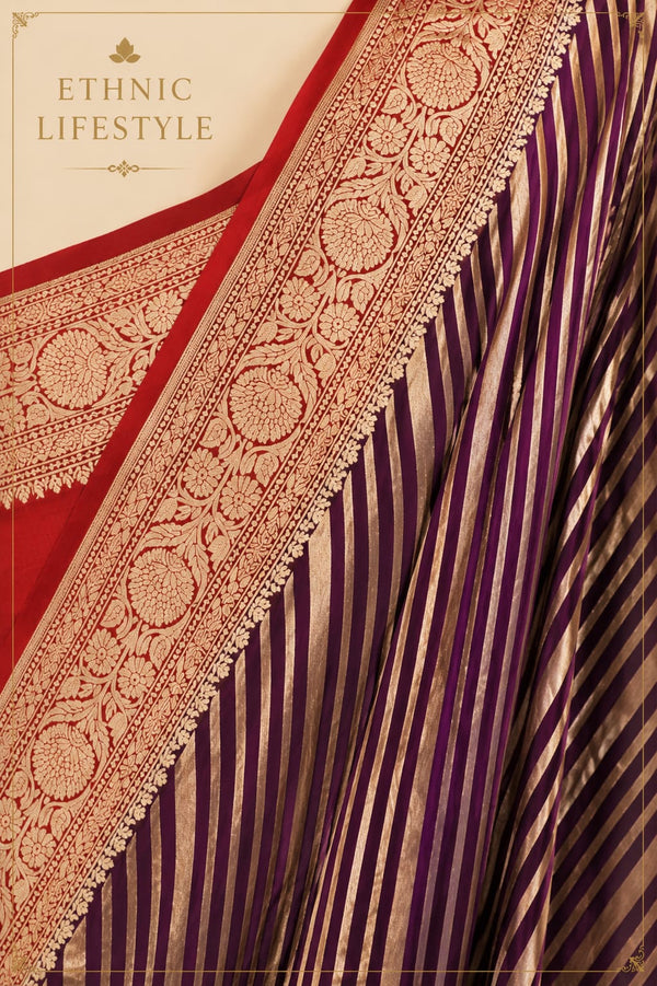 The Royal Waves Saree - Pure Georgette Water Zari Banarasi Saree