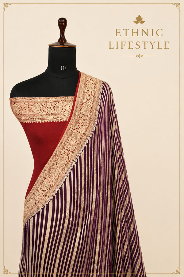 The Royal Waves Saree - Pure Georgette Water Zari Banarasi Saree