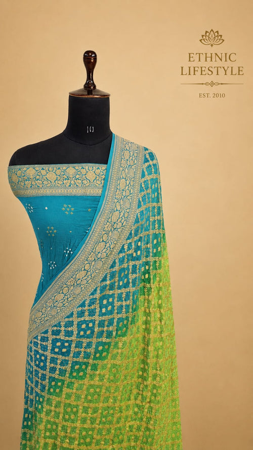 Bandhani Zari Pure Georgette Saree