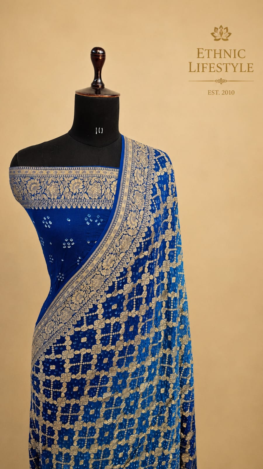 Bandhani Zari Pure Georgette Saree