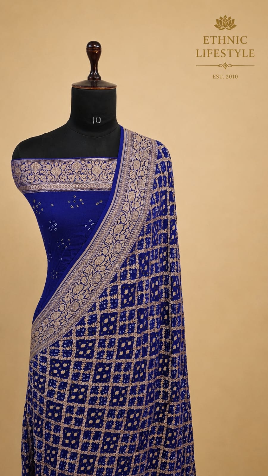 Bandhani Zari Pure Georgette Saree