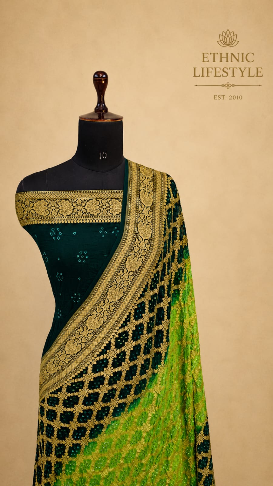Bandhani Zari Pure Georgette Saree