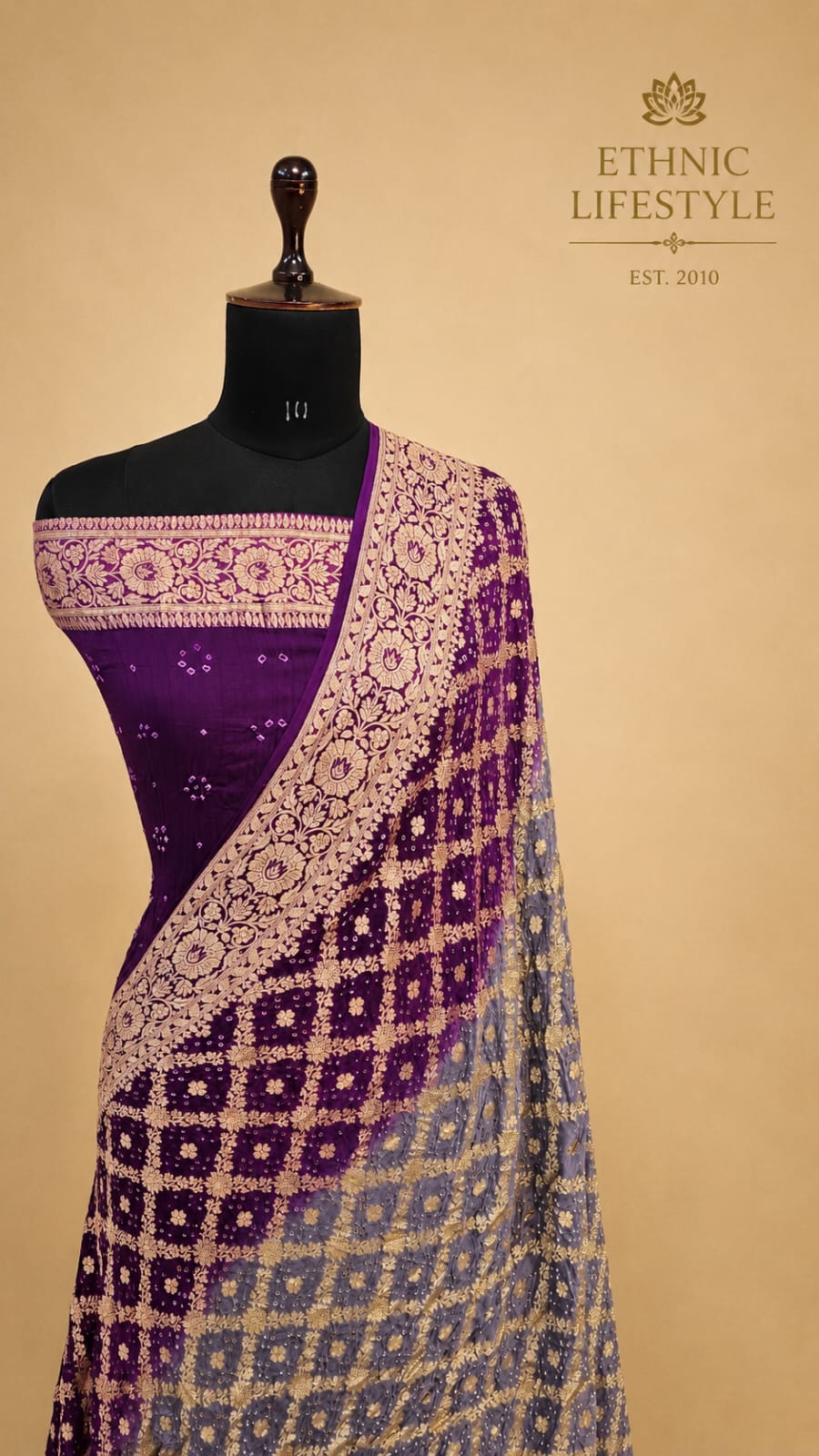 Bandhani Zari Pure Georgette Saree