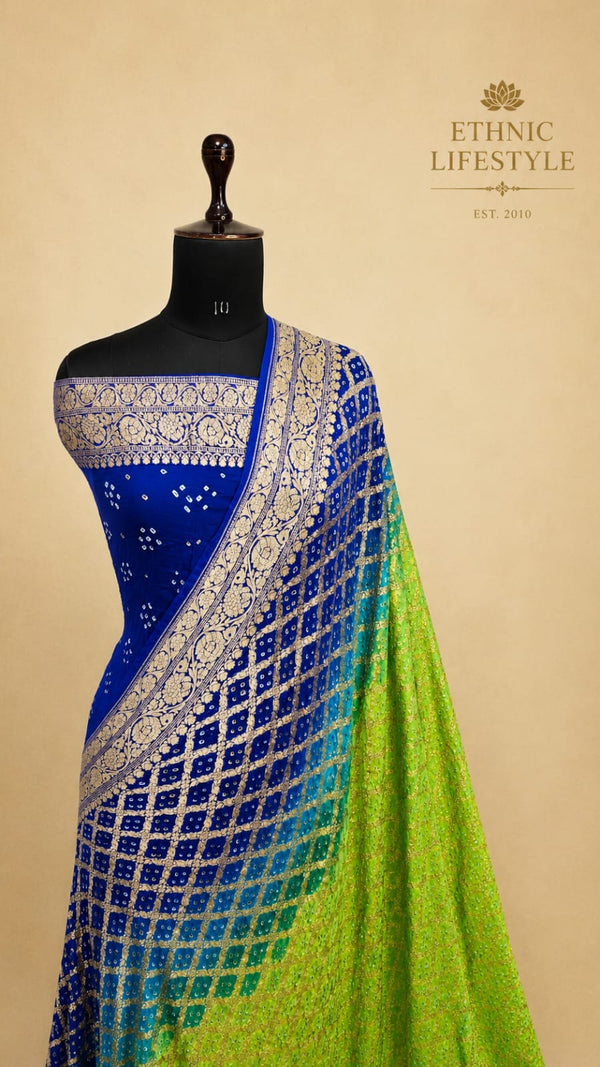 Bandhani Zari Pure Georgette Saree