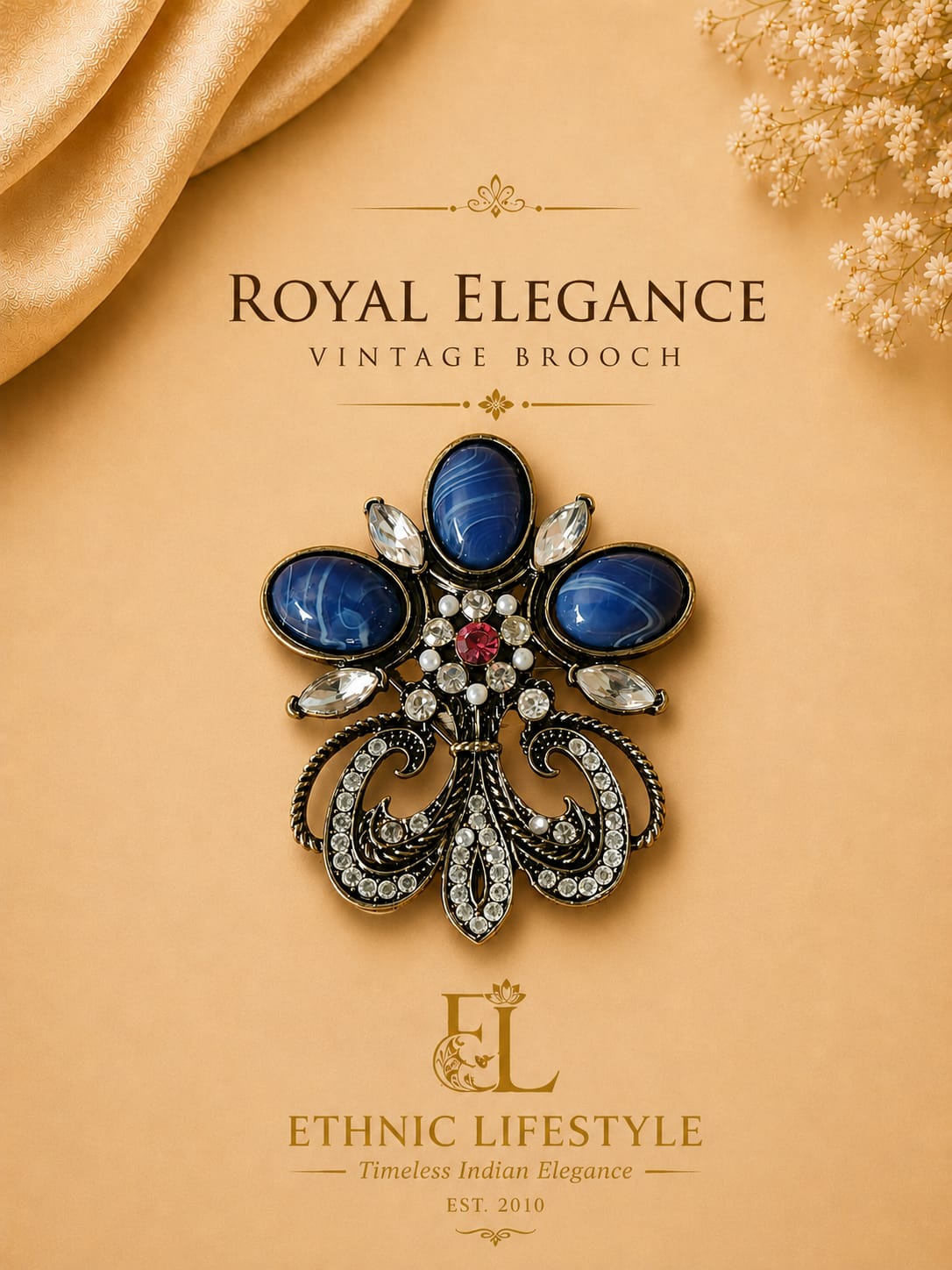 Royal Elegance Sapphire Brooch