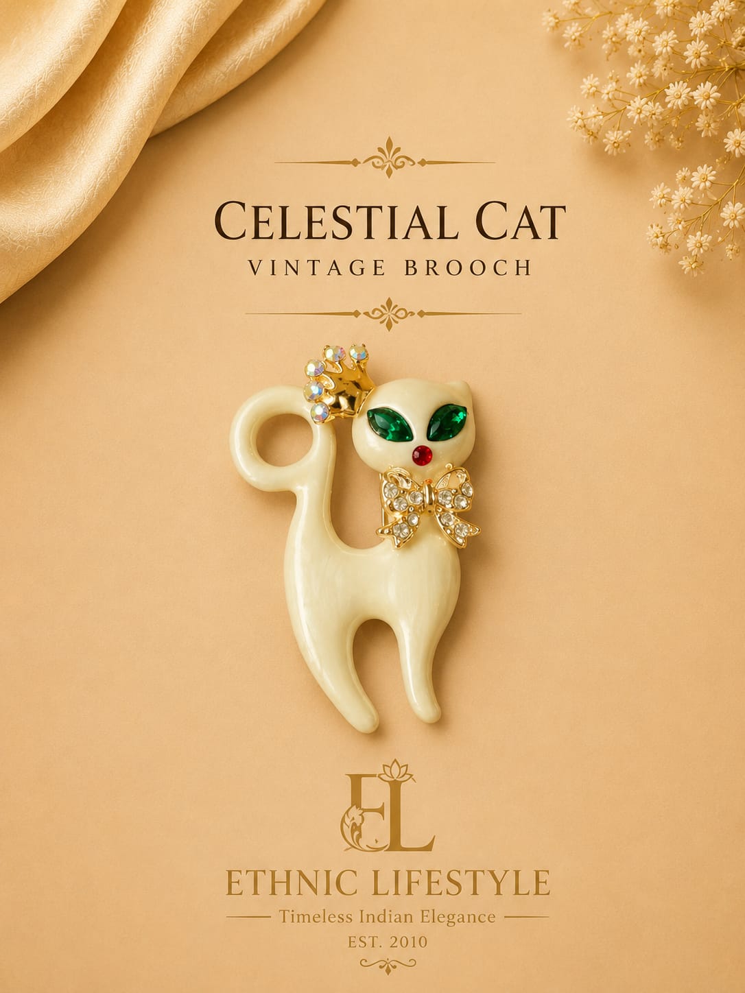 Celestial Cat Brooch
