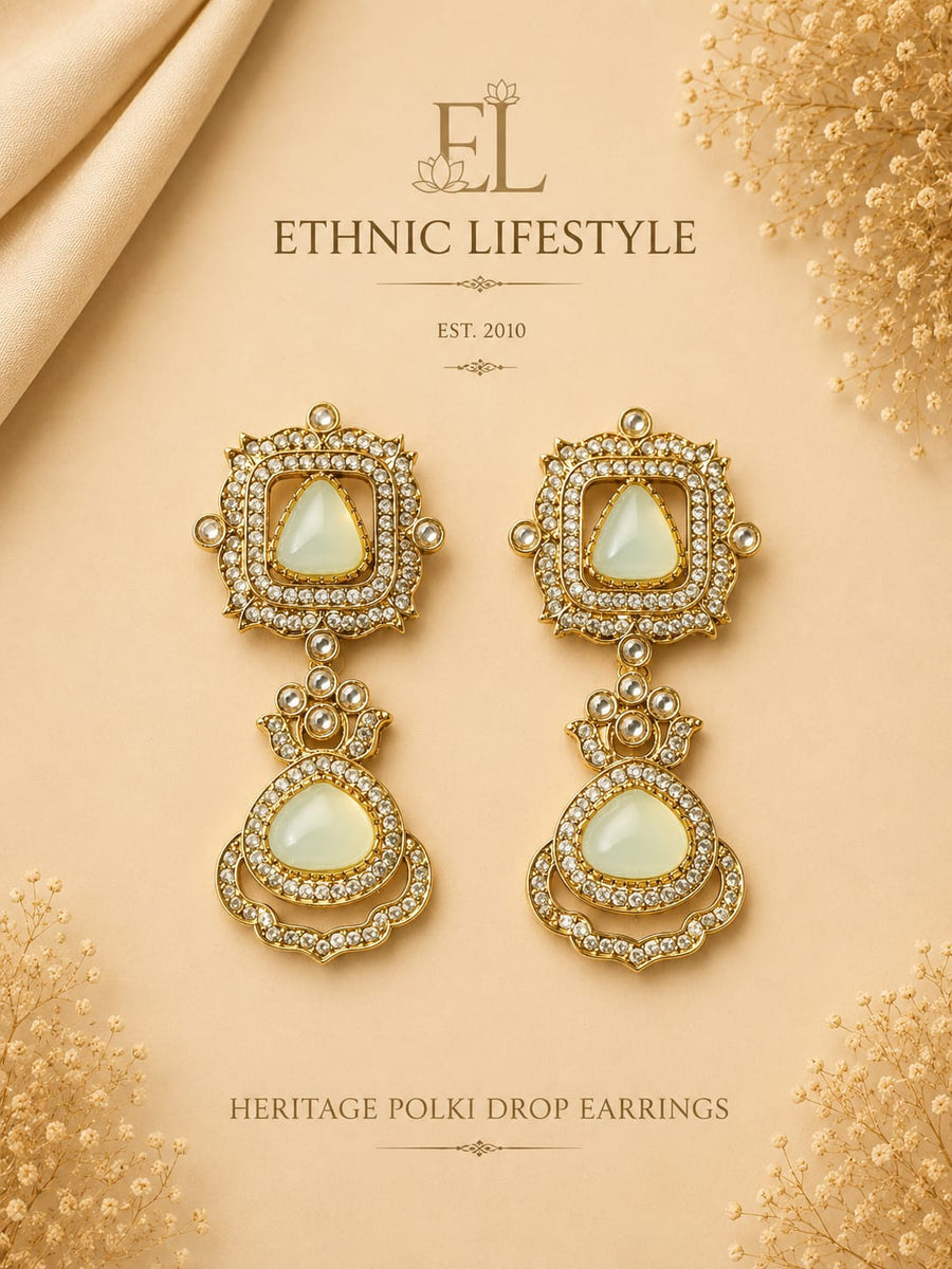 Heritage Polki Drop Earrings