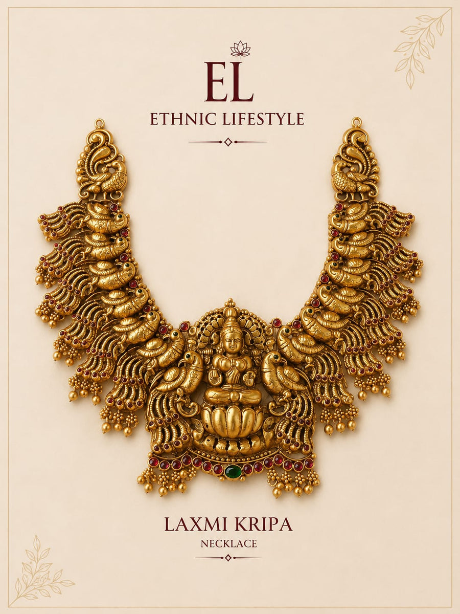 Lakshmi Peacock Temple Necklace