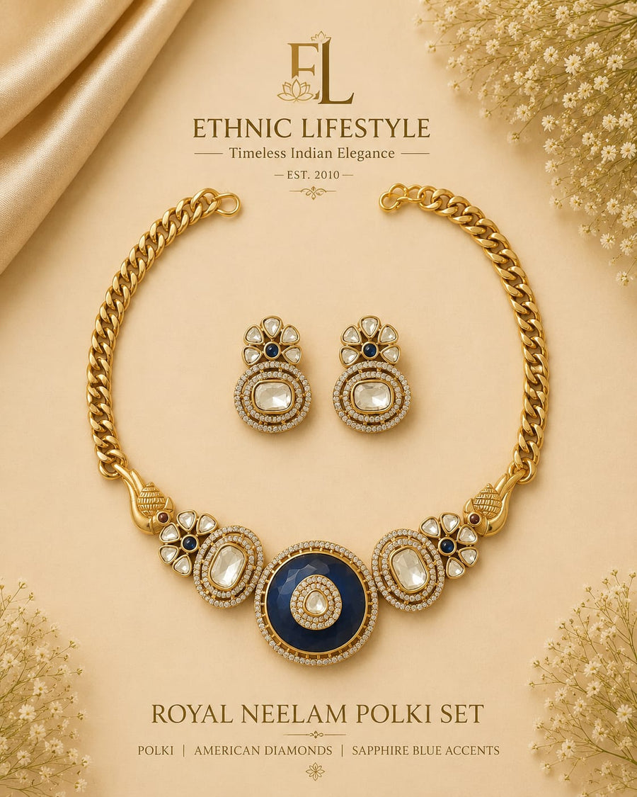 Royal Neelam Polki Set