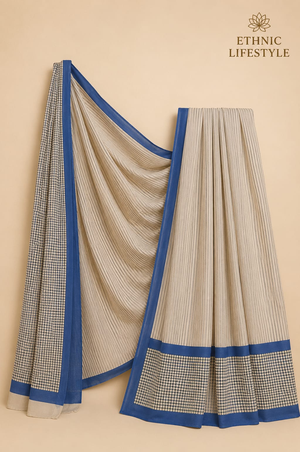 Mulmul Cotton Saree - hand-block printing II
