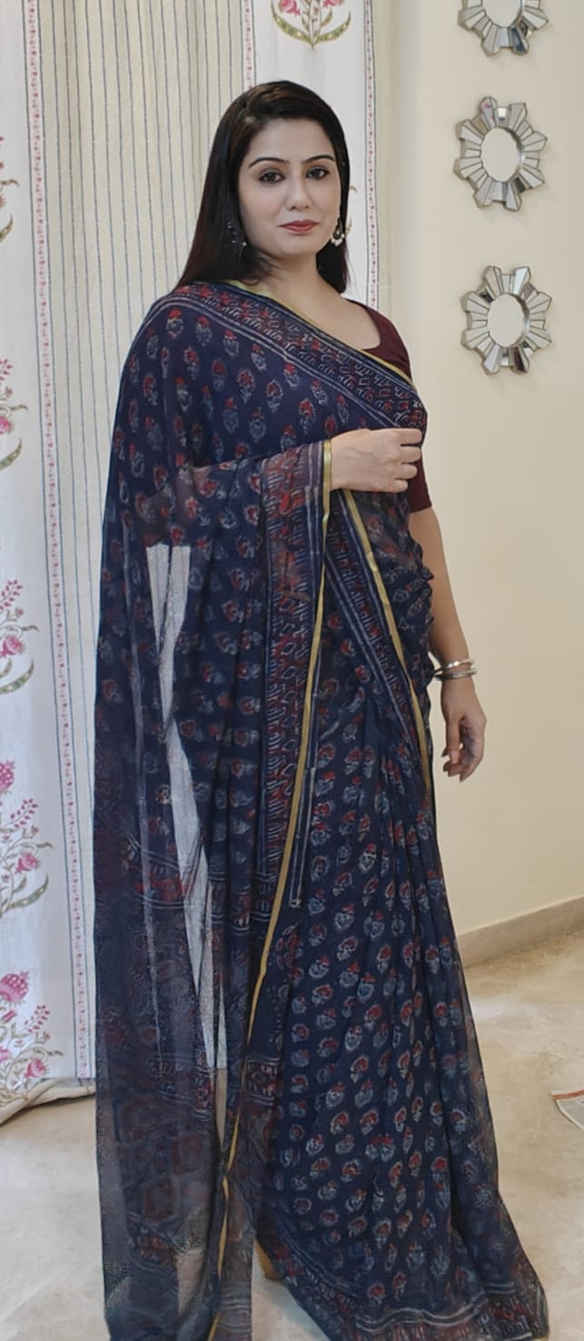 Chiffon Grace – Hand Block Print III