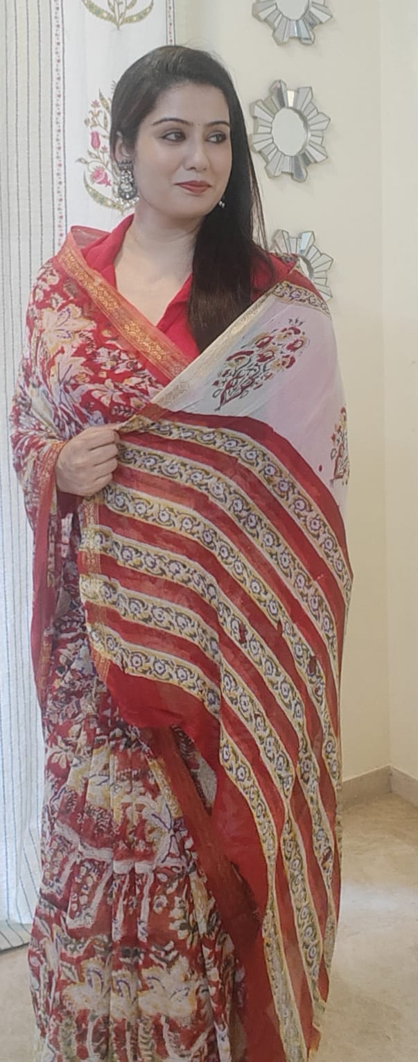 Chiffon Grace – Hand Block Print II