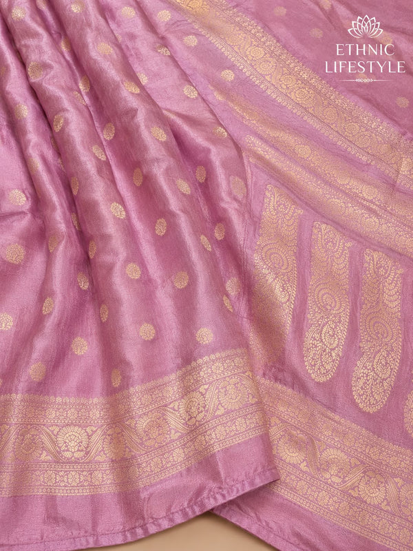 Dola Silk Saree with Zari Woven Motifs & Rich Pallu