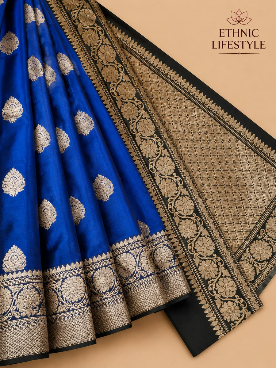 Deep Sapphire - Pure Silk Saree