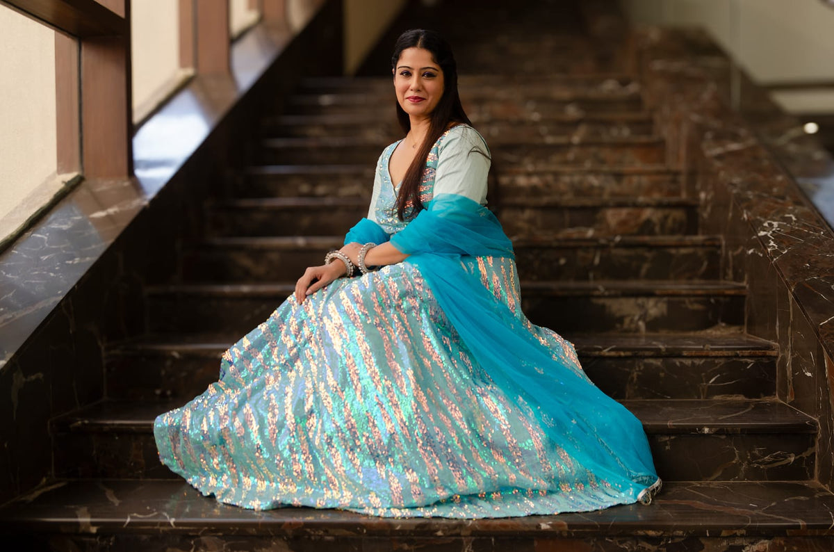 Turquoise lehenga