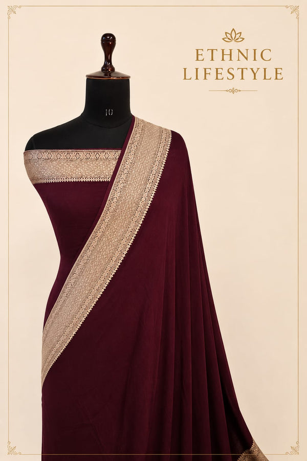 Regal Elegance - Pure Georgette Water Zari Banarasi Saree